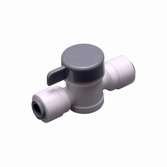 Push to Connect 1/4 Inch Shut Off Valve, Plastic Ball Valve Quick Connect 1825-A