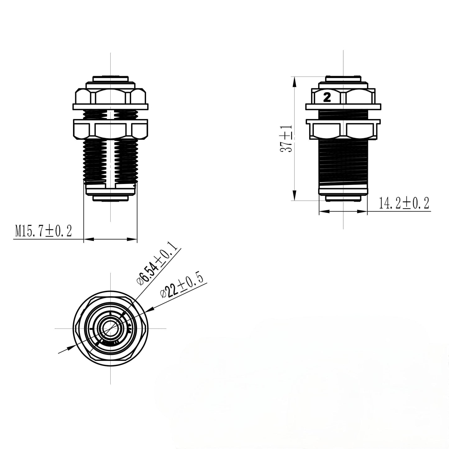 Bulkhead Union Quick Connect Fitting 1/4" Tubing OD 1807-A