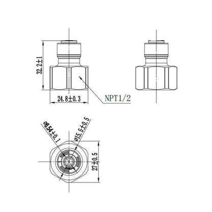 1/2 Inch NPT Female Threaded x 1/4 Inch Tubing OD Quick Connect 1809-C