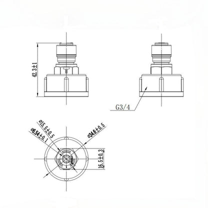 3/4 Inch NPT Female Threaded x 1/4 Inch Tubing OD Quick Connect 1809-D