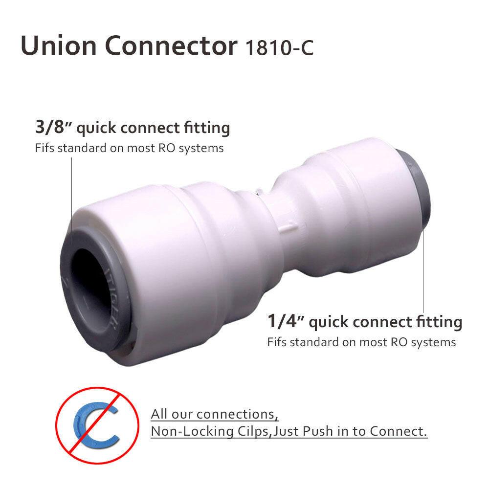 Push to Connect 1/4 x 3/8 inch Tubing, Plastic Inline Union Connector 1810-C