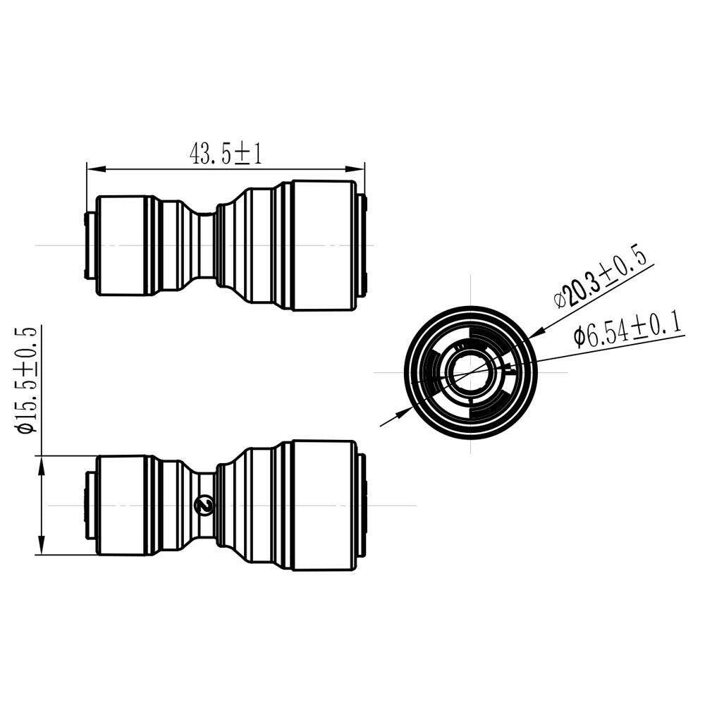 Push to Connect 1/4 x 3/8 inch Tubing, Plastic Inline Union Connector 1810-C