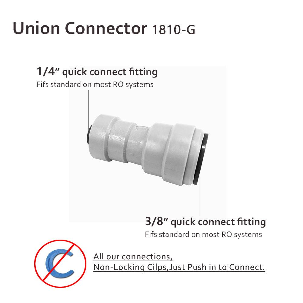 Raccord union droit en ligne en plastique pour tube de 1/4 po à pousser pour connecter 1810-A