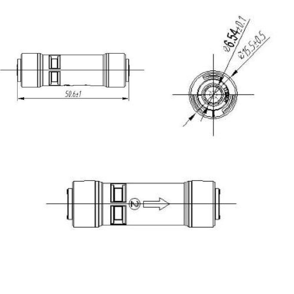 One Way Check Valve 1/4 Inch PE Tubing O.D.Use Push to Quick Connector 1811-A