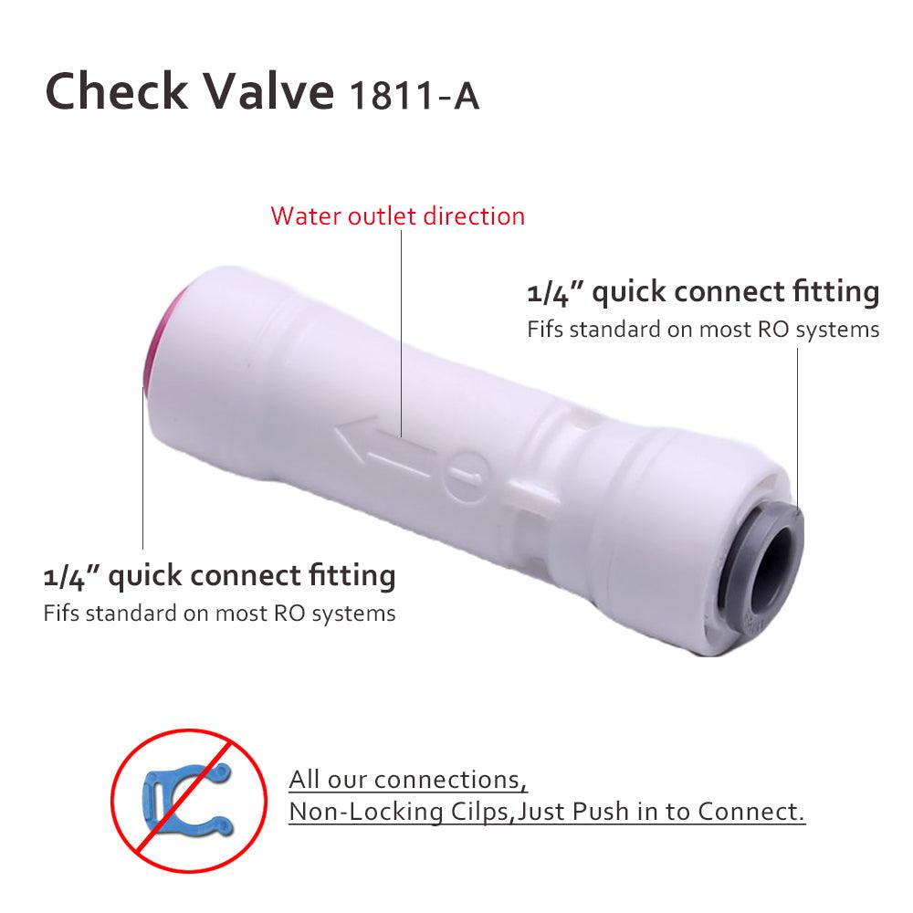 One Way Check Valve 1/4 Inch PE Tubing O.D.Use Push to Quick Connector 1811-A