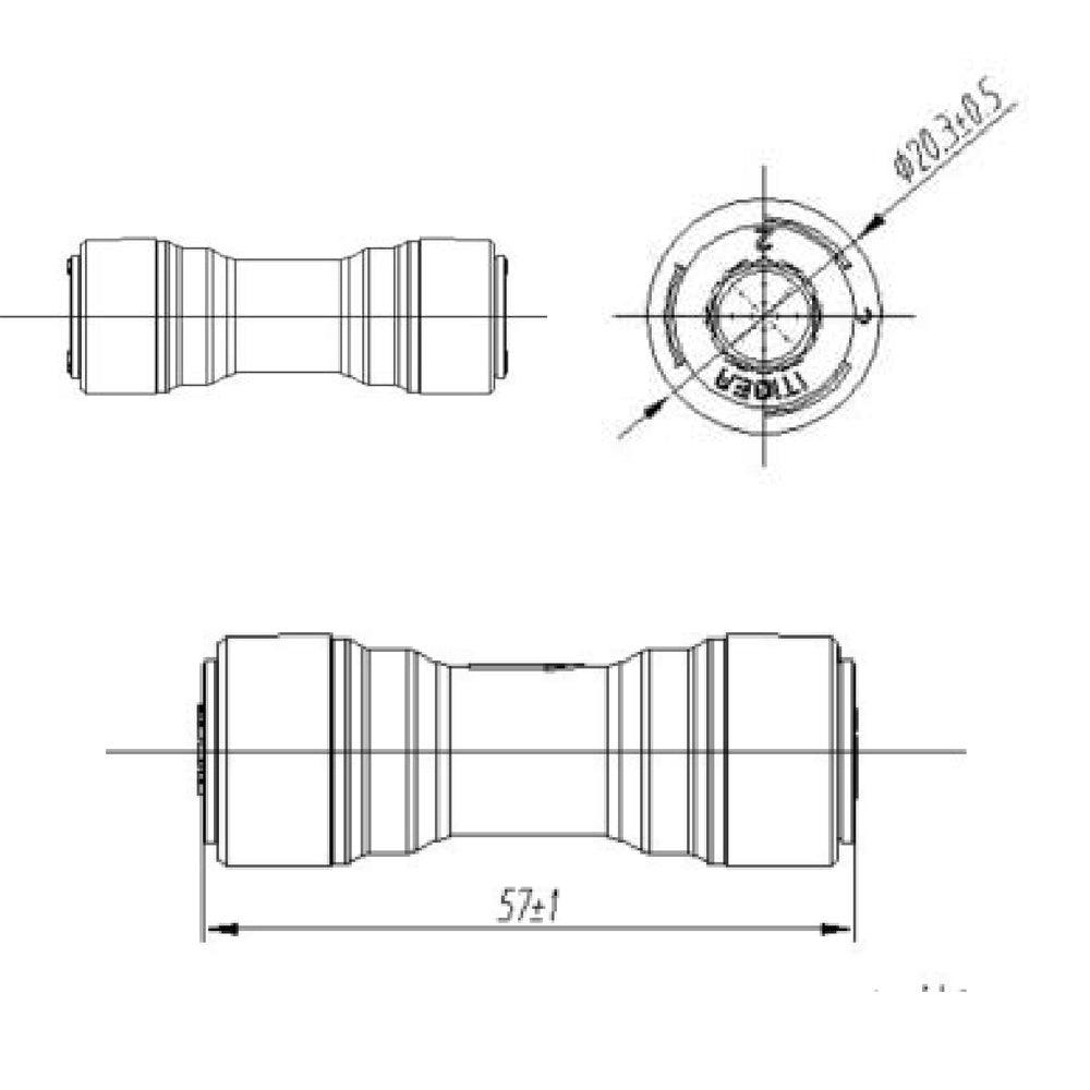 One Way Check Valve 3/8 Inch PE Tubing O.D.Use Push to Quick Connector 1811-B