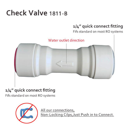 One Way Check Valve 3/8 Inch PE Tubing O.D.Use Push to Quick Connector 1811-B