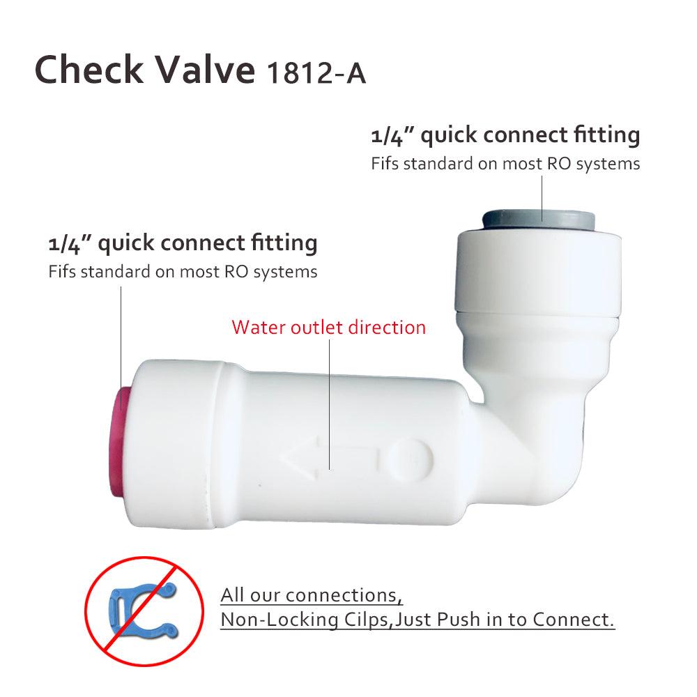 One Way Check Valve 1/4 Inch PE Tubing O.D.Use Push to Elbow Quick Connect Fittings 1812-A