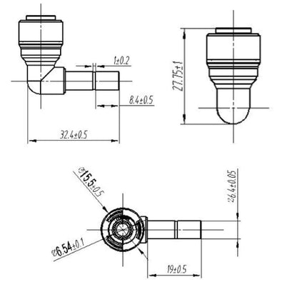 Raccord union droit en ligne en plastique pour tube de 1/4 po à pousser pour connecter 1810-A