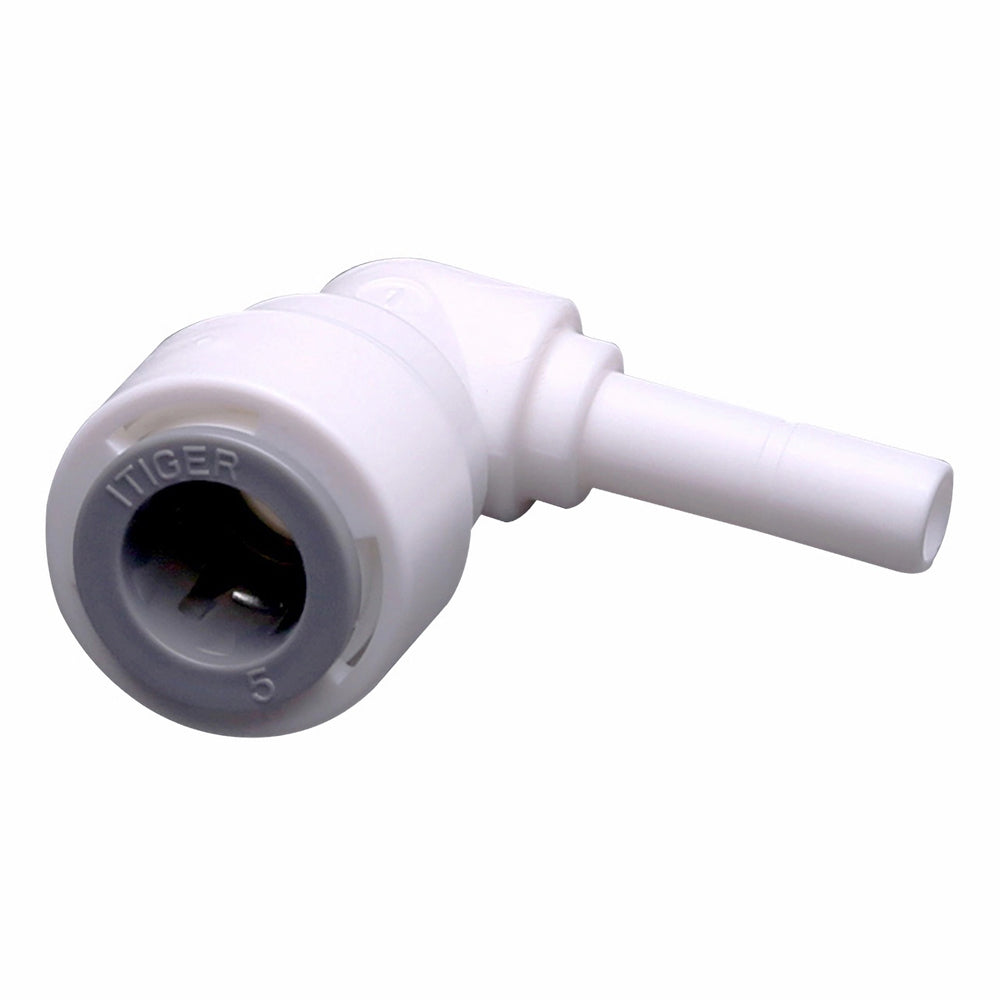 Push to Connect 3/8 inch Tubing x 1/4" Stem Plug , Plastic elbow Connector 1814-D