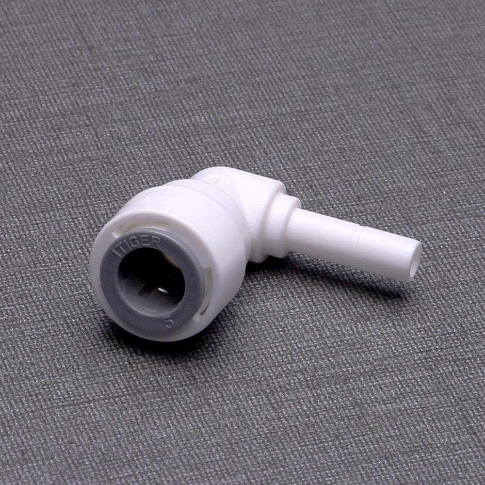 Push to Connect 3/8 inch Tubing x 1/4" Stem Plug , Plastic elbow Connector 1814-D