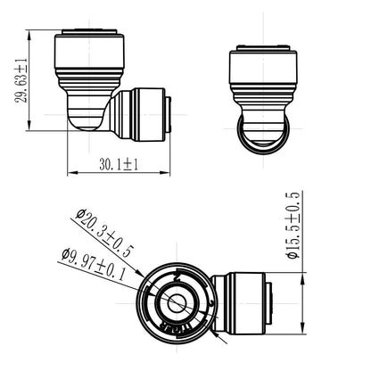 Push to Connect 1/4 x 3/8 inch Tubing, Plastic Inline Elbow Connector 1818-C