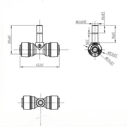 Raccord union droit en ligne en plastique pour tube de 1/4 po à pousser pour connecter 1810-A