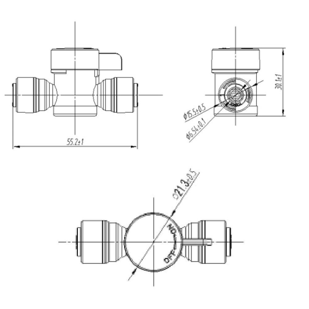 Raccord union droit en ligne en plastique pour tube de 1/4 po à pousser pour connecter 1810-A