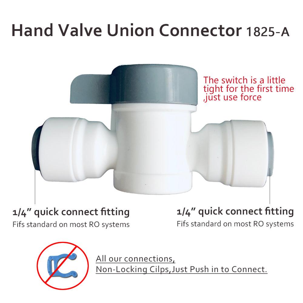 Raccord union droit en ligne en plastique pour tube de 1/4 po à pousser pour connecter 1810-A