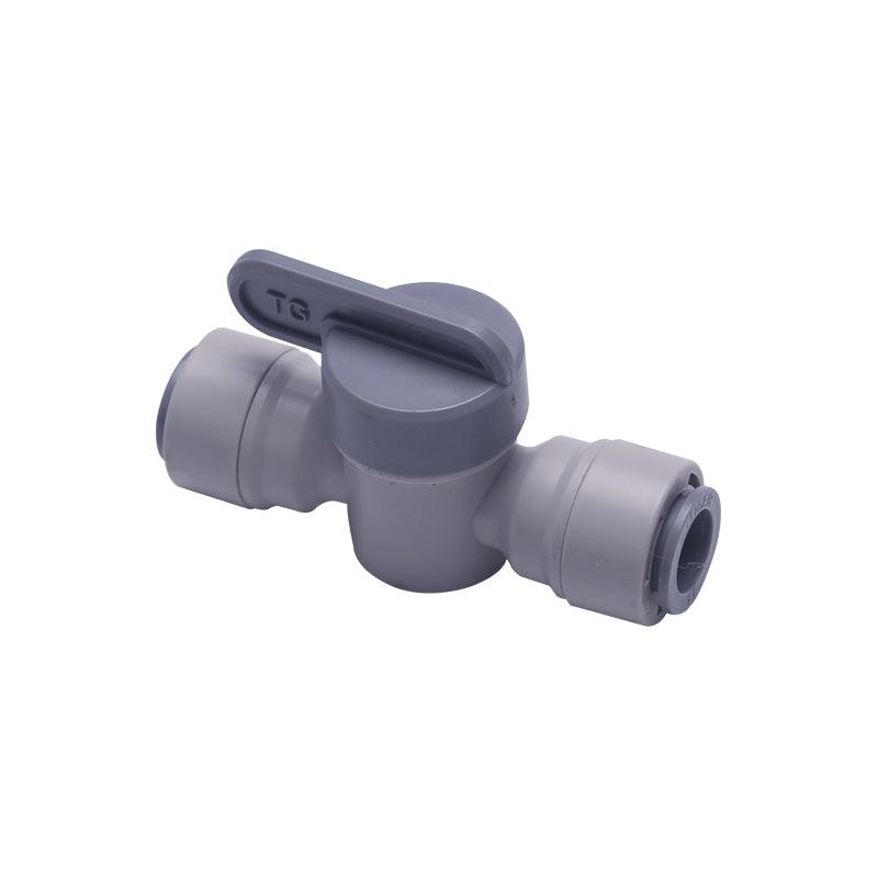 Push to Connect 3/8 Inch Shut Off Valve, Plastic Ball Valve Quick Connect 1825-B