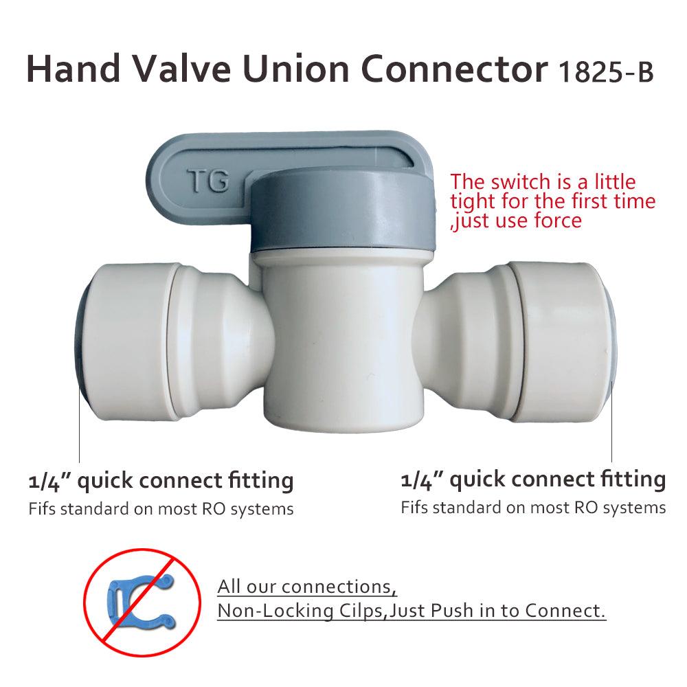 Push to Connect 3/8 Inch Shut Off Valve, Plastic Ball Valve Quick Connect 1825-B