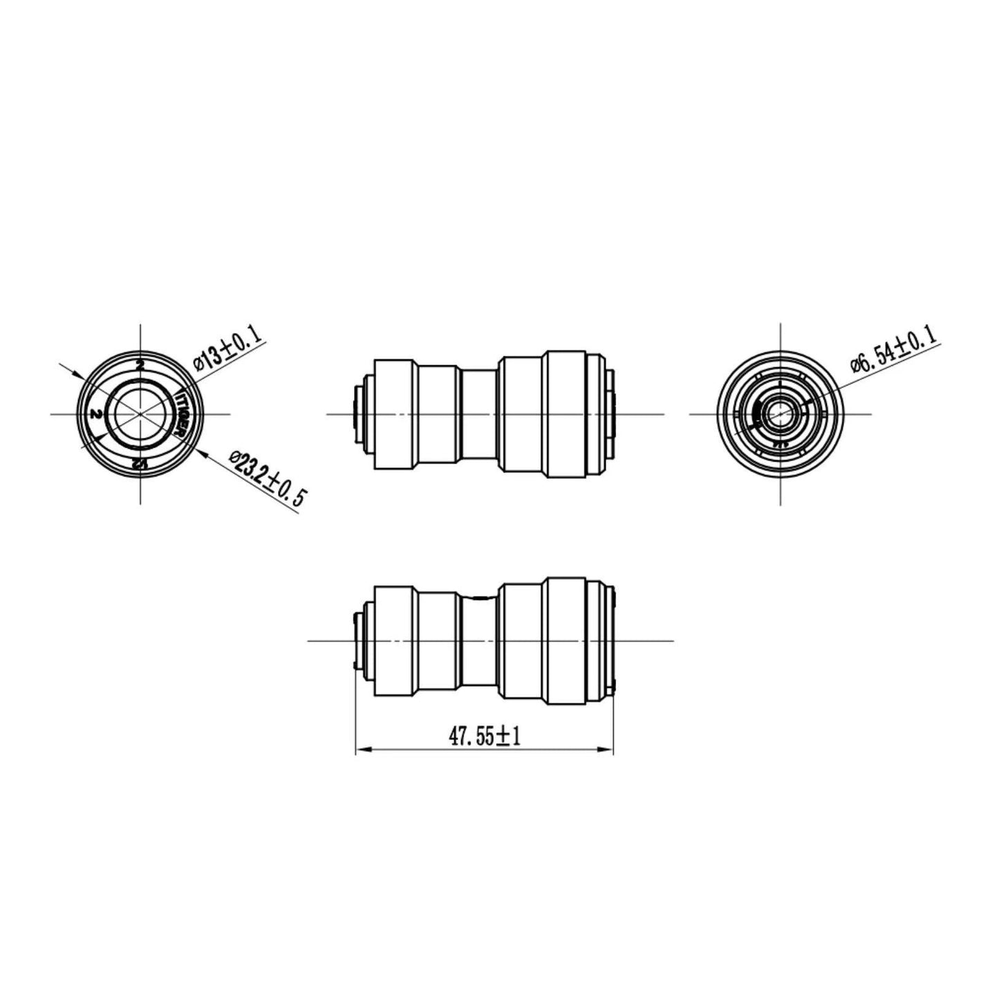 Raccord union droit en ligne en plastique pour tube de 1/4 po à pousser pour connecter 1810-A